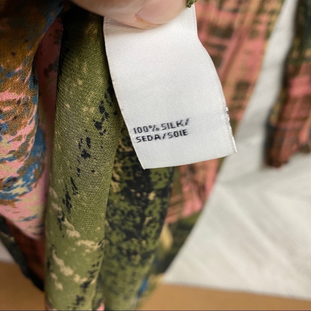 2B.Rych | 100% Silk Multi Color Green Dress Size 0 - Picture 7 of 7